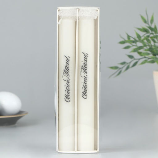 Свечи высокие с нанесением Светлой Пасхи!, 2 шт., бел., 9 х 2.1 х 2.1 см - Семейные традиции фото 3