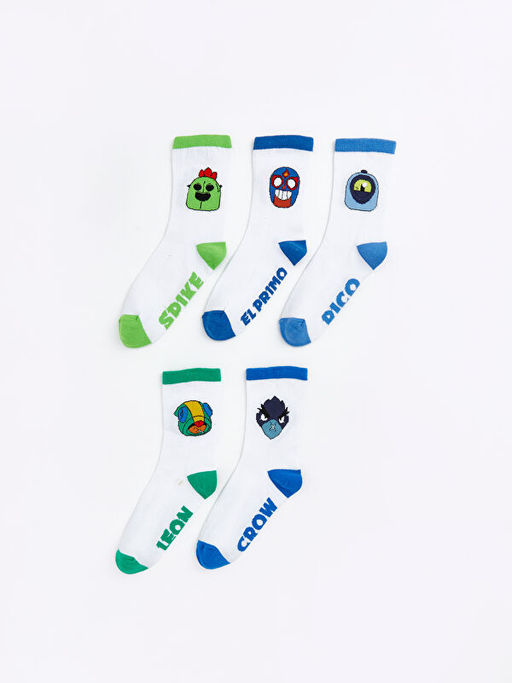 Brawl Stars Desenli Erkek ?ocuk Soket ?orap 5li
