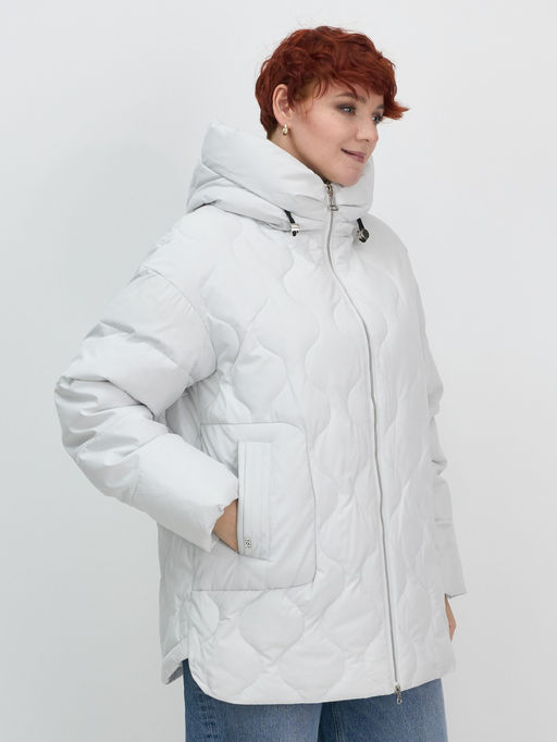 Куртка женская демисезонная с капюшоном серого цвета 1140Sr - Mtforce фото 10