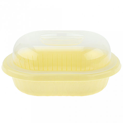 "Жасмин" Хлебница пластмассовая 31х24х13см, со вставкой, прозрачная крышка, полипропилен, т.м. NECO (Россия)