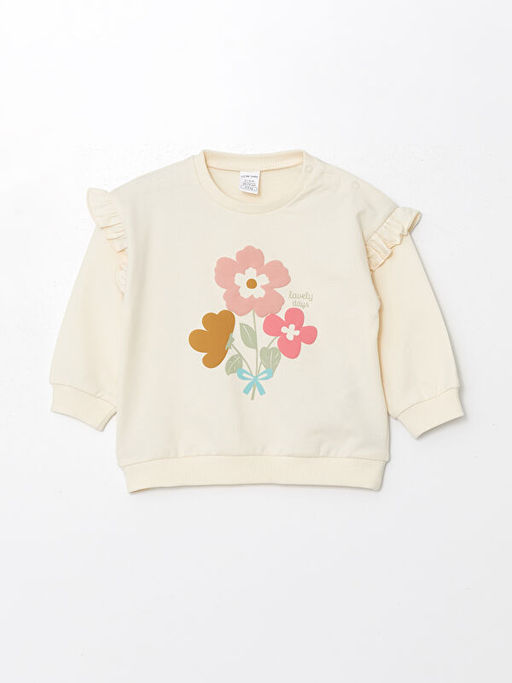 Bisiklet Yaka Uzun Kollu Bask?l? K?z Bebek Sweatshirt ve Tayt 2li Tak?m - Waikiki фото 2
