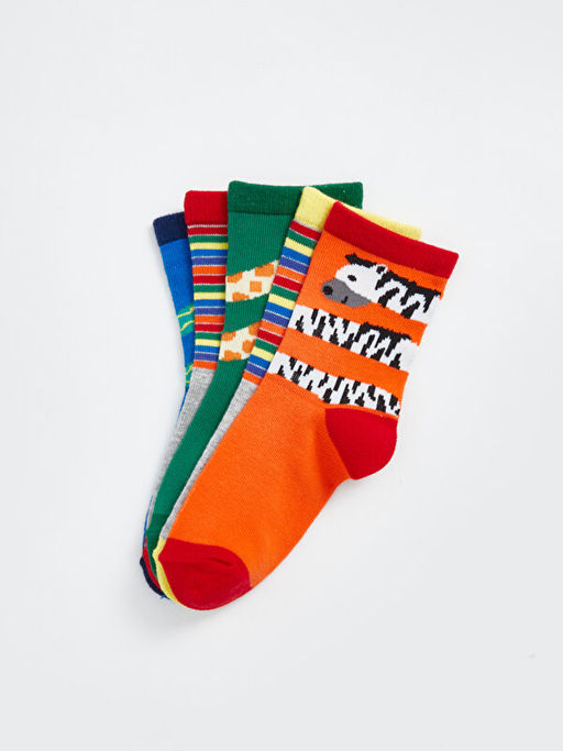 Desenli Erkek ?ocuk Soket ?orap 5li - Waikiki фото 2