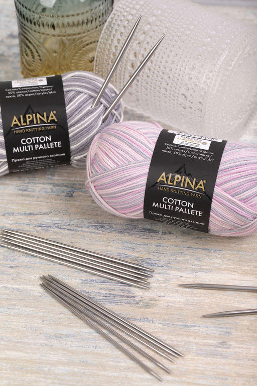 Спицы GAMMA 5-ти компл. чулочные MK5-10 сталь d 3.5 мм 10 см 5 шт под никель  фото 6