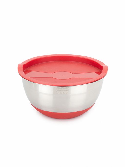 Набор стальных мисок MIX&STORE 3шт, 1.5л+2.4л+3.7л с крышками, силиконовое дно - Attribute фото 9