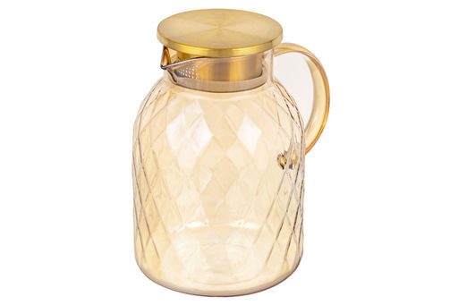 Кувшин 1,8 л 18*13*19,5 см "Crystal glass" золото+метал.крышк. с силик.уплотнит, ионное покр
