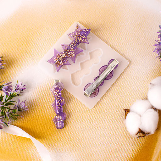 Цена за 2 шт. Молд силиконовый  «Заколка», 3 вида заколки