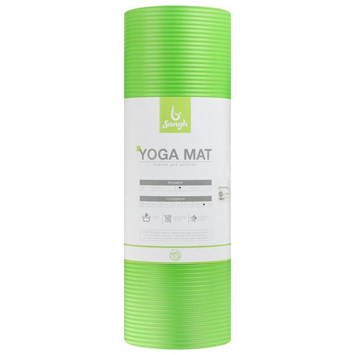 Коврик для йоги Sangh, 183611,5 см, цвет зелёный  фото 6