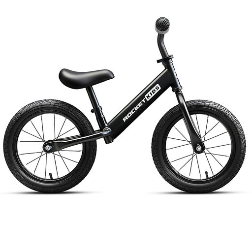 Беговел 12" Rocket R0043NEW-BK, колеса надувные, цвет черный