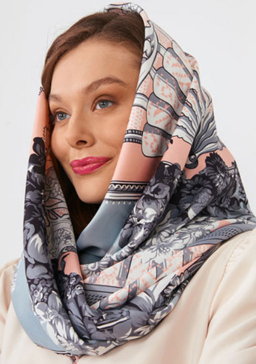 Большой, мягкий, тонкий и очень нежный двусторонний платок с рисунком. - Tantino фото 17