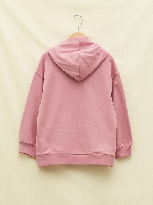 Kap??onlu Bask?l? Uzun Kollu K?z ?ocuk Fermuarl? Sweatshirt - Waikiki фото 2