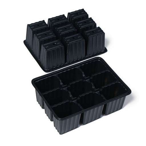 Цена за 5 шт. Мини - парник для рассады, 56×17×12 см, 3 вставки, 27 ячеек, пластик, Greengo