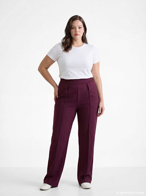 Standart Fit Geni? Pa?a Kad?n Pantolon