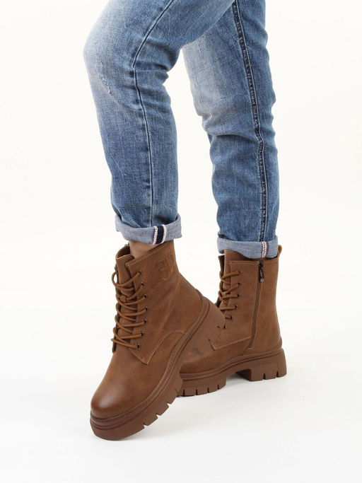 04-WD022-2M BROWN Ботинки зимние женские (натуральная кожа, 100% шерсть)