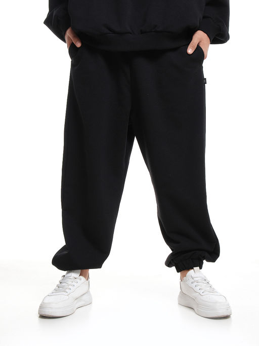 Спортивные штаны без начеса джоггеры 22-5692 черный - Mini maxi фото 6