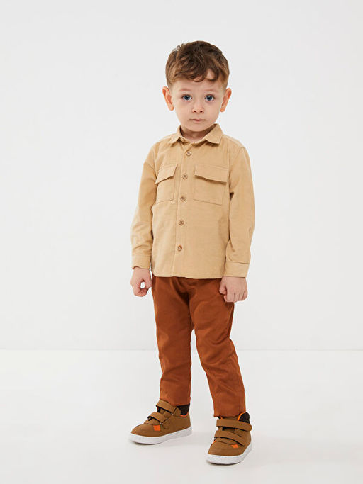 Uzun Kollu Basic Erkek Bebek Kadife G?mlek - Waikiki фото 2