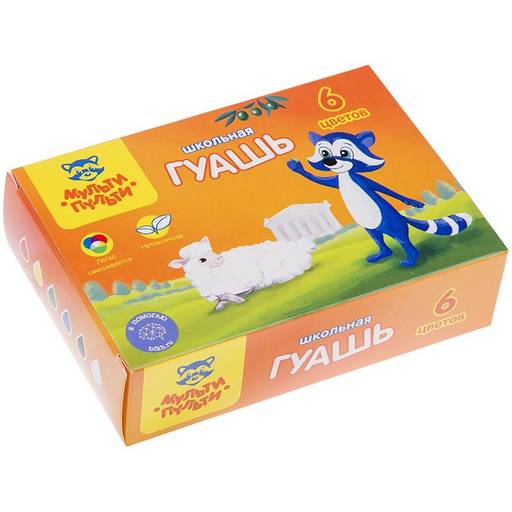 Гуашь Мульти-Пульти "Енот в Греции" 6цв. 17,5мл. (ГК_10268)