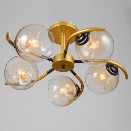 Люстра «Мерлия» 5хЕ27 40 Вт черно-золотой 60×60×27 см BayerLux