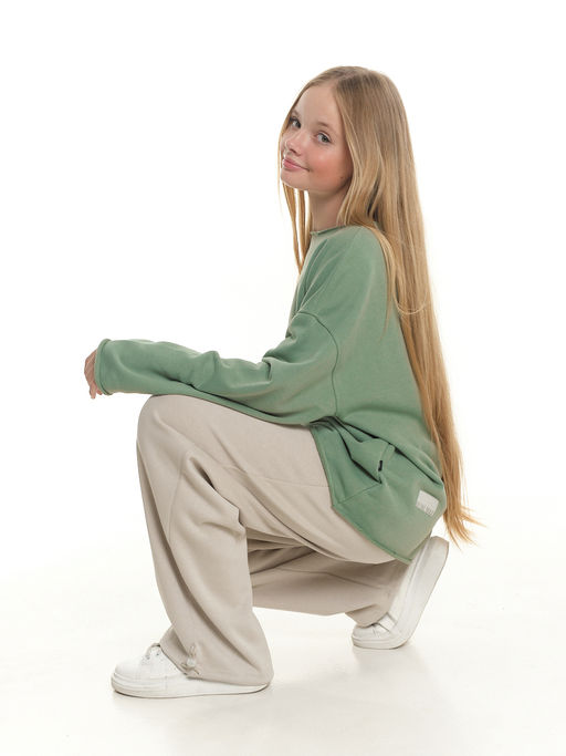 Толстовка с необработанными краями 22-2016 фисташковый - Mini maxi фото 19