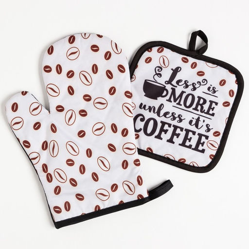 Кухонный набор Доляна Coffee, прихватка 17х17 см, варежка 26х16 см, 100% п/э  фото 2