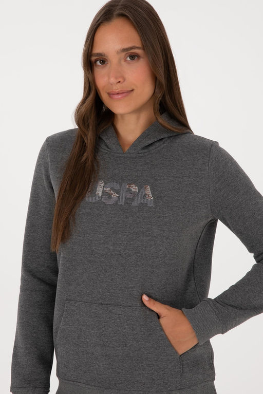 Kad_n Antrasit Melanj Basic Sweatshirt Sepette S_rpriz _ndirim - U.s. polo assn фото 2