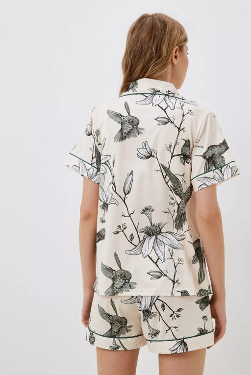 K11640 Костюм домашний: шорты и рубашка БЕЖЕВЫЙ