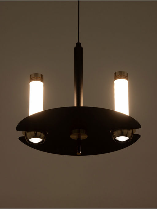 Светильник «Найт» 2×7 Вт LED 4000К черный/золото 24×24×38(+150)см