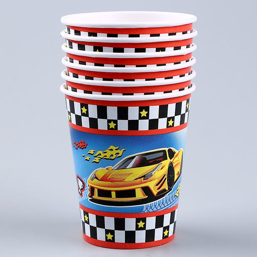 Посуда бумажная одноразовая «Машины», 6 тарелок, 1 гирлянда, 6 стаканов, 6 колпаков