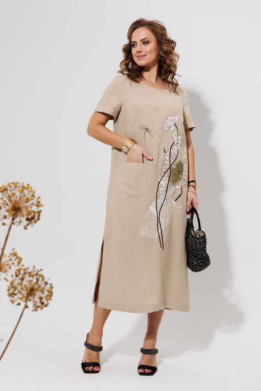 Платье Galean Style 963 бежевый