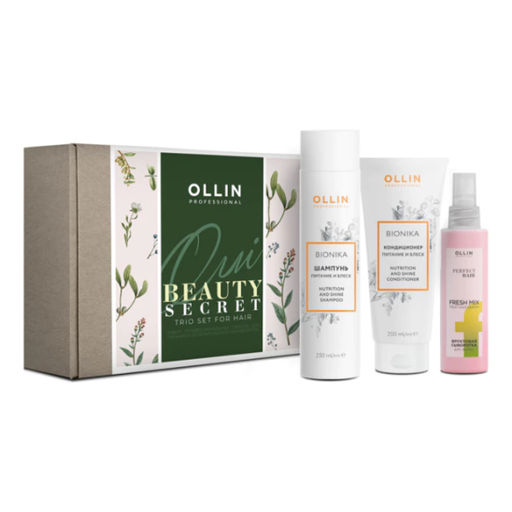 Набор Питание и блеск (шампунь Bionika Nutrition 250мл + кондиционер Bionika Nutrition 200мл + фруктовая сыворотка Perfect Hair Fresh Mix 120мл) 774172