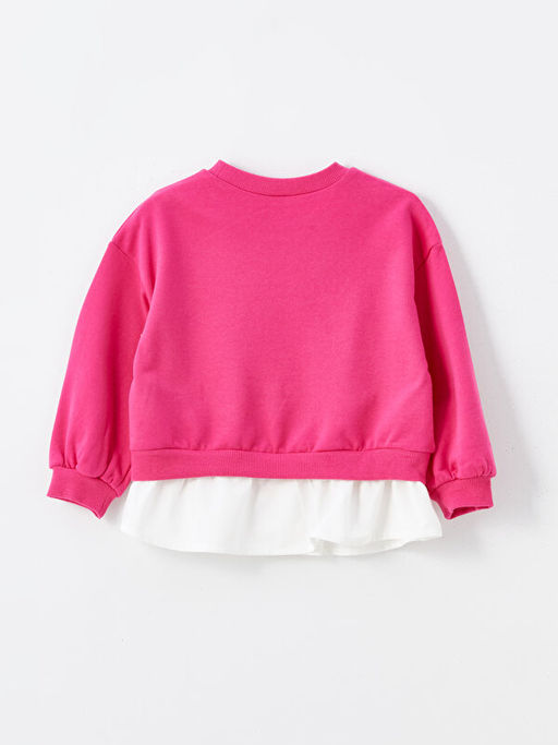 Bisiklet Yaka Uzun Kollu Bask?l? K?z Bebek Sweatshirt - Waikiki фото 2
