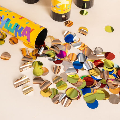 Цена за 2 шт. Хлопушка пружинная «Круги», ассорти из фольги, 20 см