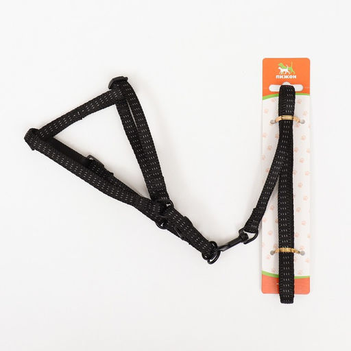 Комплект двухслойный, поводок 130 х 1 см, ОГ 25-38 см, чёрный - Пижон фото 10