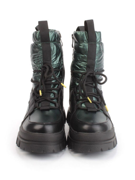 02-FAR120-2Z GREEN/BLACK Дутики женские (искусственная кожа, плащевая ткань, шерсть) - Фабричный китай фото 3