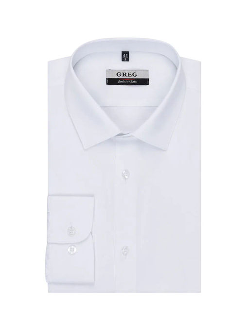 Сорочка мужская длинный рукав GREG 100/237/WH/ZVN_SL STRETCH