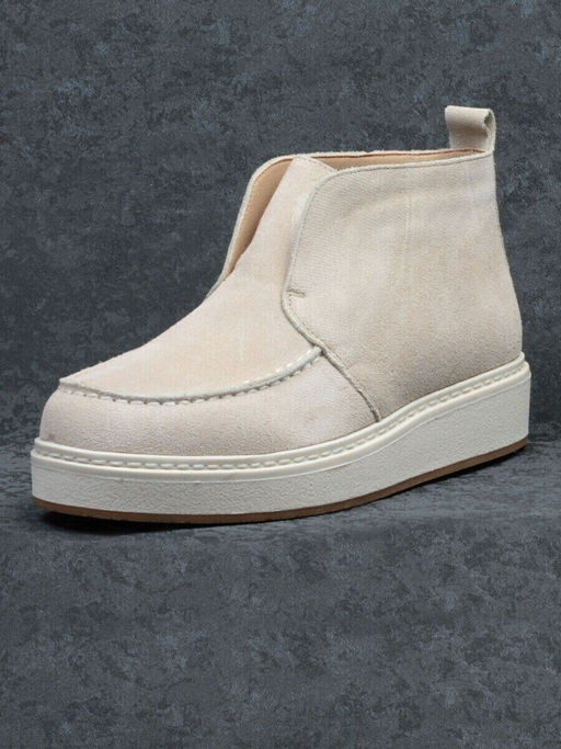 01-5173-5 BEIGE Ботинки демисезонные (натуральная замша, байка)