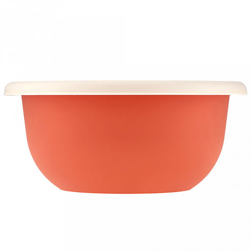 Миска пластмассовая "Asti" 1,2л, д18см, h8см, оранжевый, с крышкой, с декором (Россия)