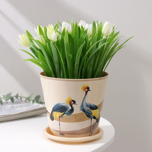 Цена за 2 шт. Горшок для цветов Доляна «Каракум», 800 мл, цвет бежевый