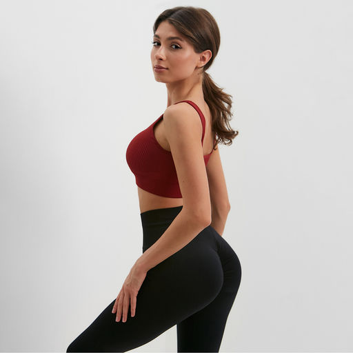 Топ спортивный женский MINAKU: SPORTLY, бордовый, размер 44 (M)