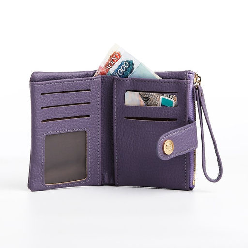 Кошелёк на кнопке, цвет фиолетовый - Simaland фото 5