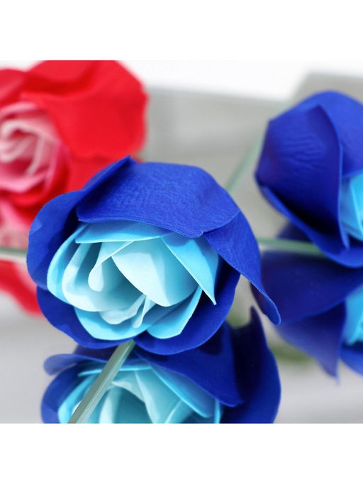 Мыльные розы, красные и синие + золотая роза, набор 12 шт. - SB BEAUTY фото 12