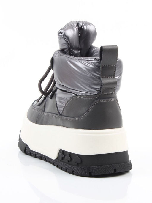 04-WG039-1M GRAY Ботинки зимние женские (натуральная кожа, курточная ткань, 100% шерсть)