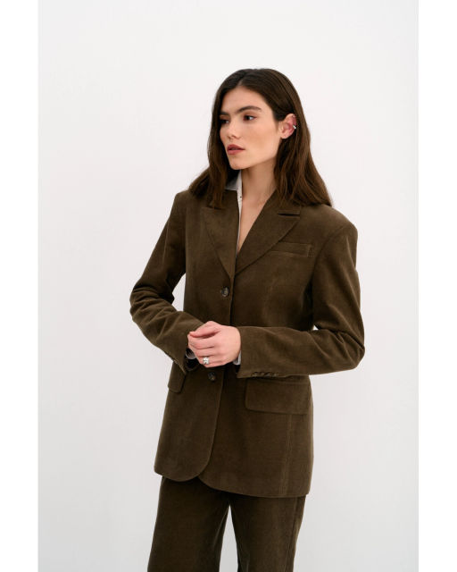 Жакет THE VERY 2421 оливково-коричневый  фото 13