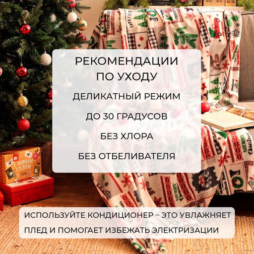 Плед флисовый новогодний «Экономь и Я. Рождество», 150×180 см