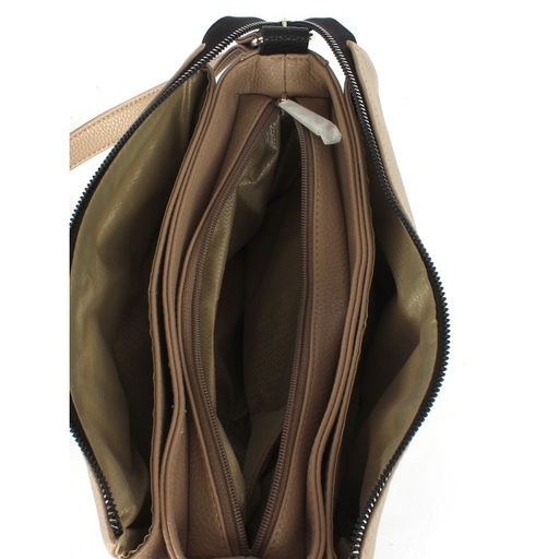 Сумка женская искусственная кожа ADEL-230/3в, 5отд, плеч/рем. кофе/черный флотер 254680 - Adelia фото 3