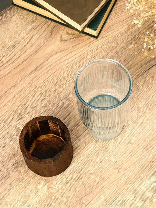 Ваза «Лесли», линии, 20×10 см, стекло, прозрачная