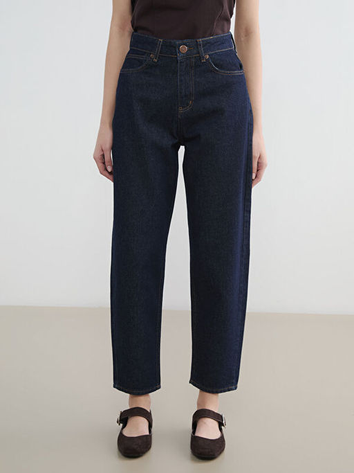 Y?ksek Bel Balloon Fit Kad?n Jean Pantolon