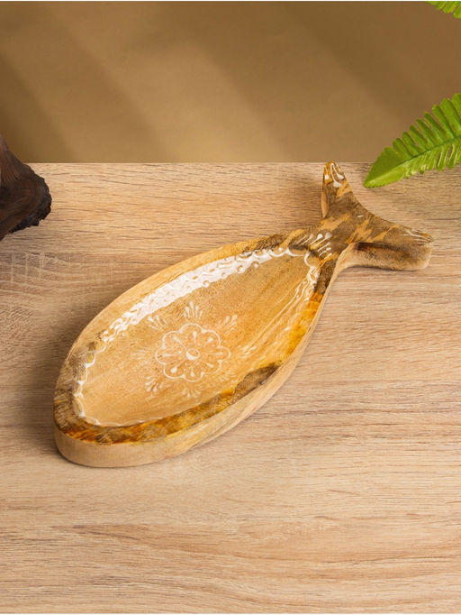 Блюдо в форме рыбки «Пряник», 25.5×10×2 см, дерево манго