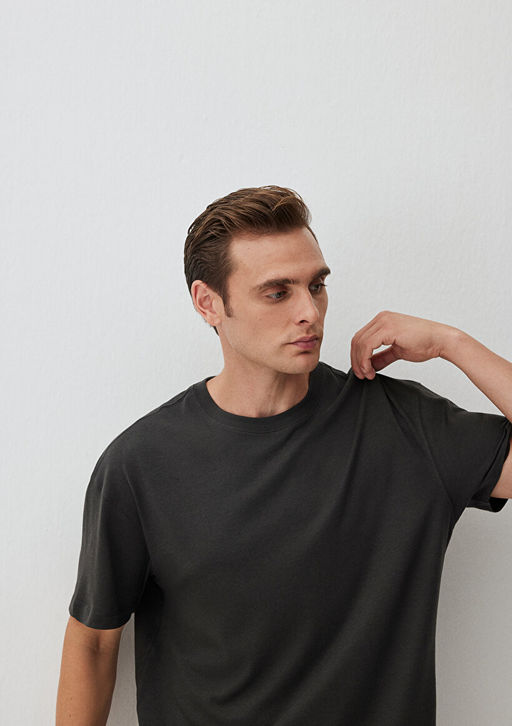 Antrasit Basic Tisort - Mavi фото 5