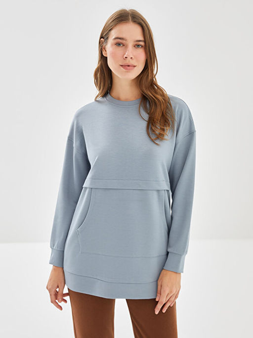Bisiklet Yaka Kad?n Sweatshirt Tunik