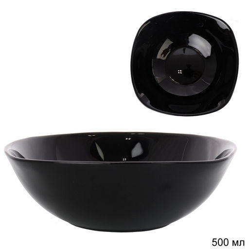 Салатник квадро 500мл 165 мм ЧЕРНЫЙ стеклокерамика арт. BNFW65T (Black), 682229